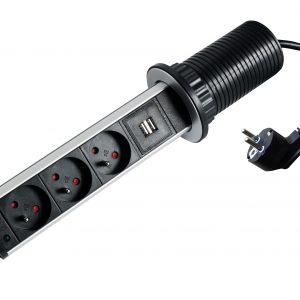 Bloc multiprise escamotable 3 prises + 2 USB - 110110