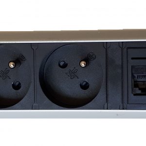 Bloc multiprise escamotable 3 prises + 2 RJ45 - 110111