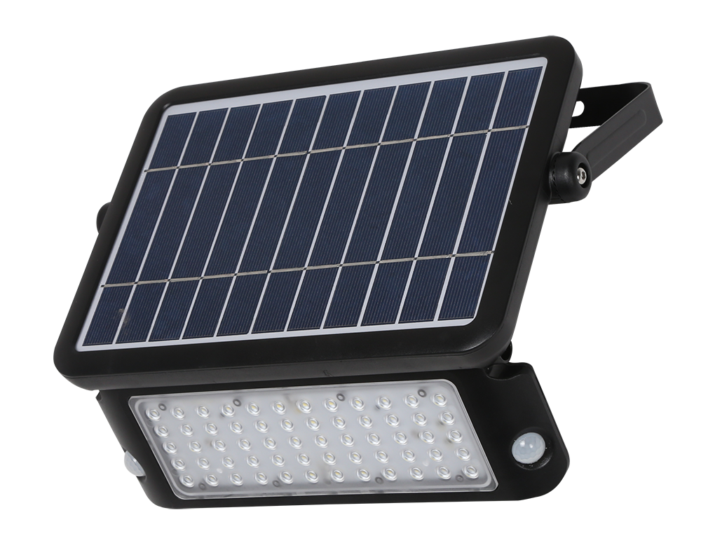 BI-SENSOR - Projecteur LED solaire noir 10W - IP65
