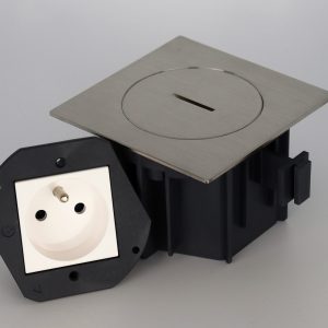 ARPI66CI - Kit prise de sol encastrée carré 2P+T - inox brossé - IP66 - IK10 - AR7161301