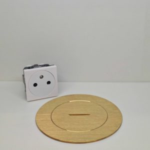 ARPI66RL - Kit prise de sol encastrée ronde 2P+T - laiton brossé - IP66 - IK10 - AR7261306