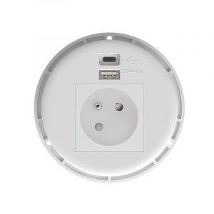 GROMET - Prise encastrable blanche + 2 ports USB A-C - R90-2W
