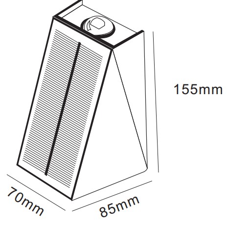 PRISMA2 - Applique LED solaire noire avec double diffuseur - 401044 – Image 2