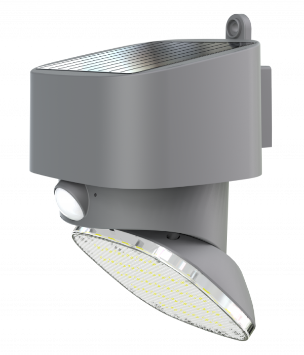 ATIX - Applique LED solaire compacte murale grise - 401039G