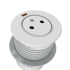 PUSHIX60 – Prise encastrable et rétractable blanche & 1 USB - 110123W