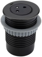 PUSHIX60 – Prise encastrable et rétractable noire & 1 USB - 110123B