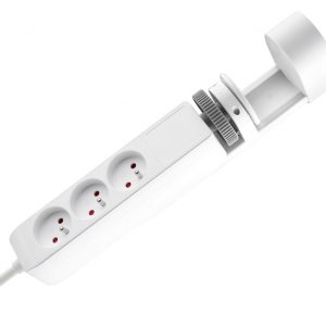FIX33 - Multiprise blanche à fixer - 3 prises & 3 USB - 110129W