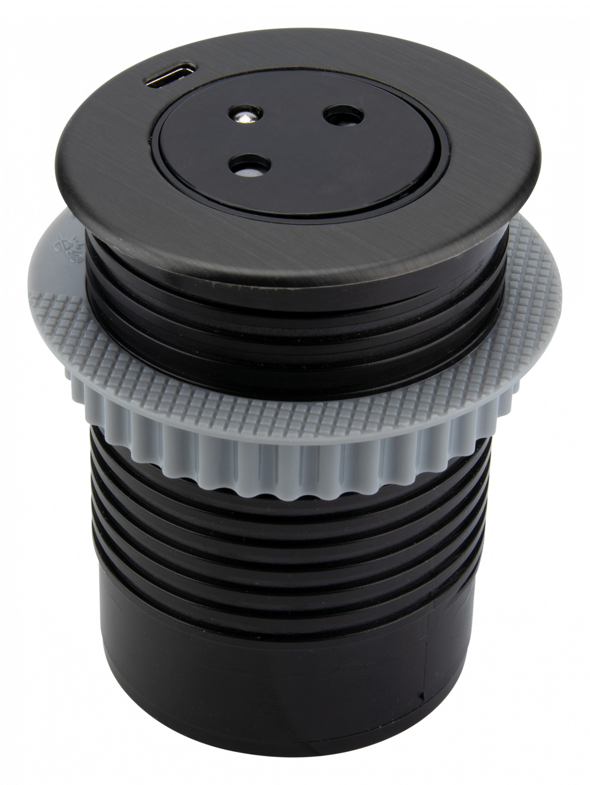 PUSHIX60 – Prise encastrable et rétractable noire & 1 USB - 110123B