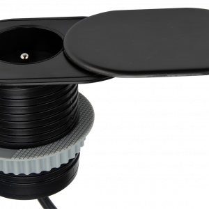 COOLIX – Prise encastrable noire à clapet coulissant & 2 USB - 110122B