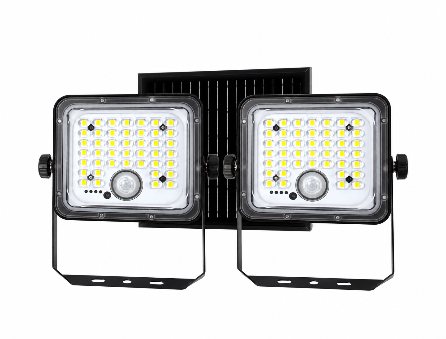 DUOCUBE10 - Projecteurs noirs 2x10W LED solaire avec panneau solaire déporté - 401097