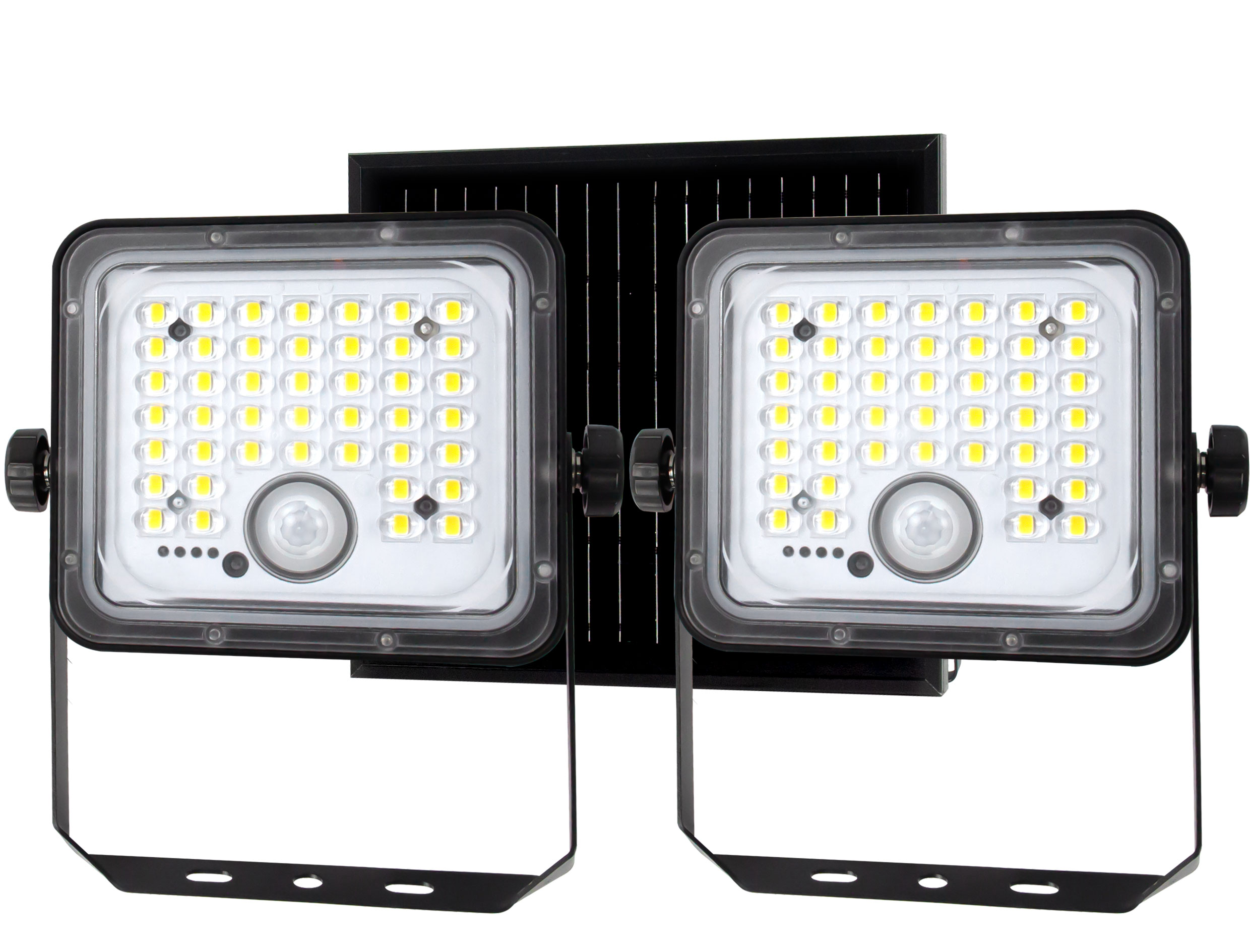 DUOCUBE10 - Projecteurs noirs 2x10W LED solaire avec panneau solaire déporté - 401097