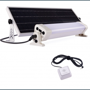 APOLLO 12W - Luminaire réglette solaire LED avec fonction diurne et détection - avec panneau solaire déporté  et amovible + interrupteur séparé - 401099