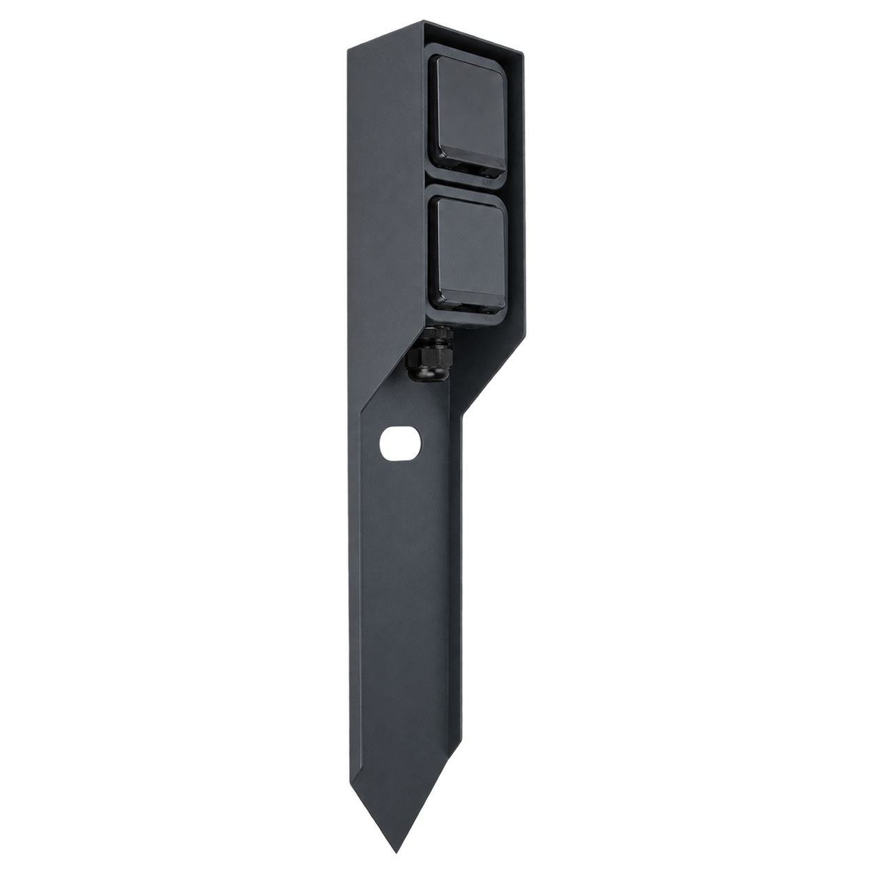 PIQUX5 - Piquet de jardin noir - 2 prises - IP55 et IK07 - 110133